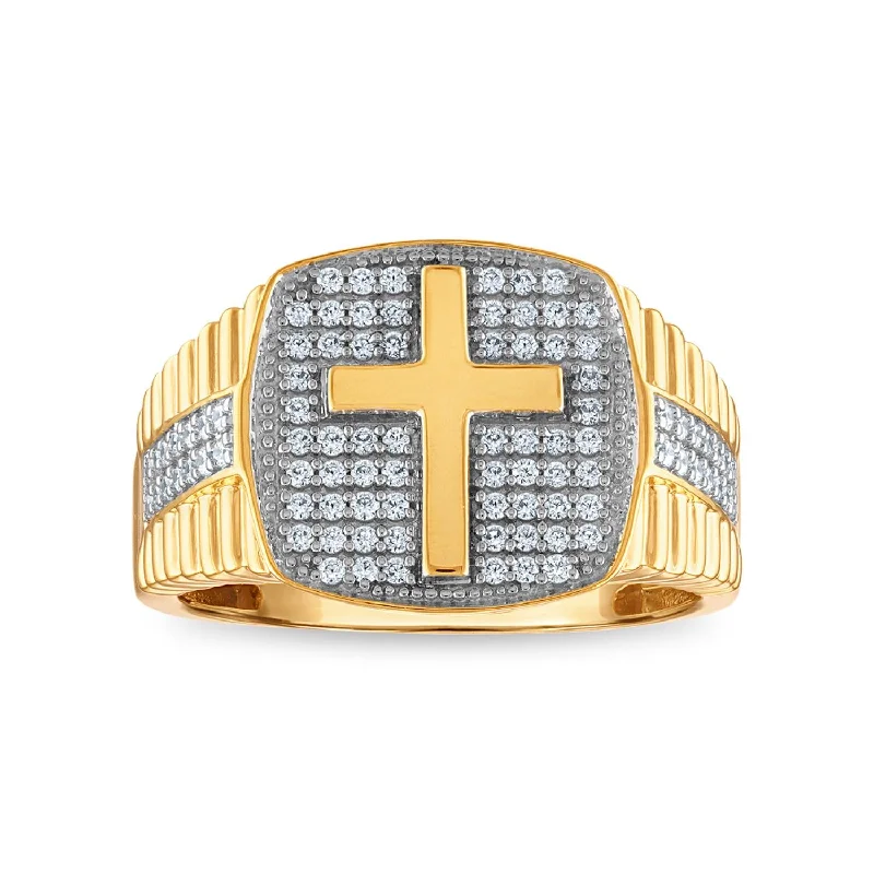 Special Sale On Handcrafted Jewelry – Shop Today 1/2 CTW Diamond Cross Ring in 10KT Yellow Gold Special Sale On Handcrafted Jewelry – Shop Today 1/2 CTW Diamond Cross Ring in 10KT Yellow Gold