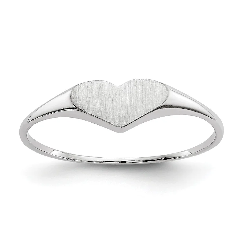 High-Quality Jewelry At A Fraction Of The Cost 14KT White Gold Childrens Heart Ring; Size 4 High-Quality Jewelry At A Fraction Of The Cost 14KT White Gold Childrens Heart Ring; Size 4