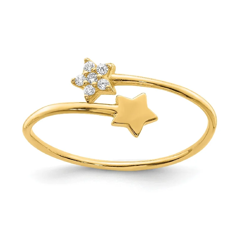 The Perfect Accessory For Less – Jewelry Sale Live 14KT Yellow Gold and Cubic Zirconia Star Ring; Size 7