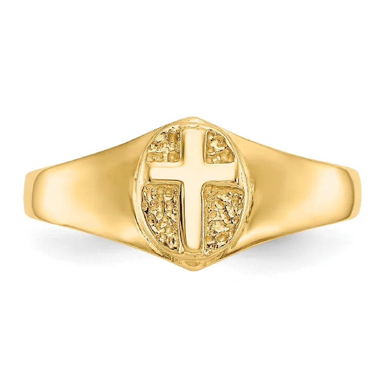 Chic And Stylish Jewelry At Exclusive Prices 14KT Yellow Gold Childrens Cross Ring; Size 3.5 Chic And Stylish Jewelry At Exclusive Prices 14KT Yellow Gold Childrens Cross Ring; Size 3.5
