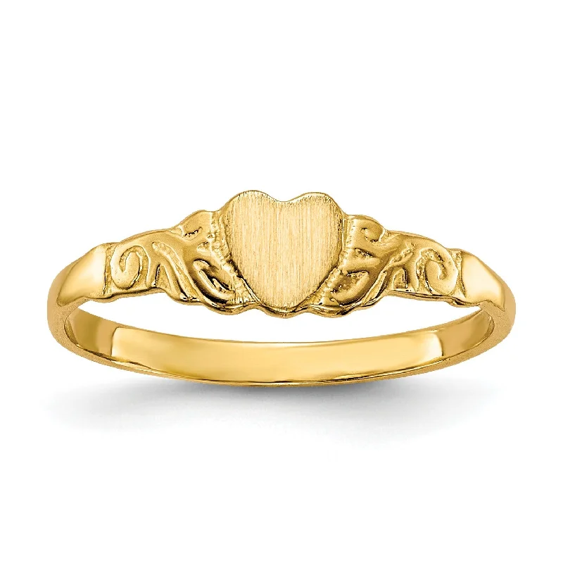 Luxury Jewelry At Unbeatable Discounts 14KT Yellow Gold Childrens Heart Ring; Size 4.5 Luxury Jewelry At Unbeatable Discounts 14KT Yellow Gold Childrens Heart Ring; Size 4.5