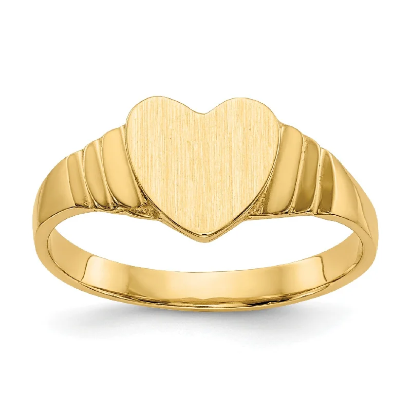 Buy More, Save More On Stunning Jewelry Pieces 14KT Yellow Gold Childrens Heart Signet Ring; Size 3.5 Buy More, Save More On Stunning Jewelry Pieces 14KT Yellow Gold Childrens Heart Signet Ring; Size 3.5