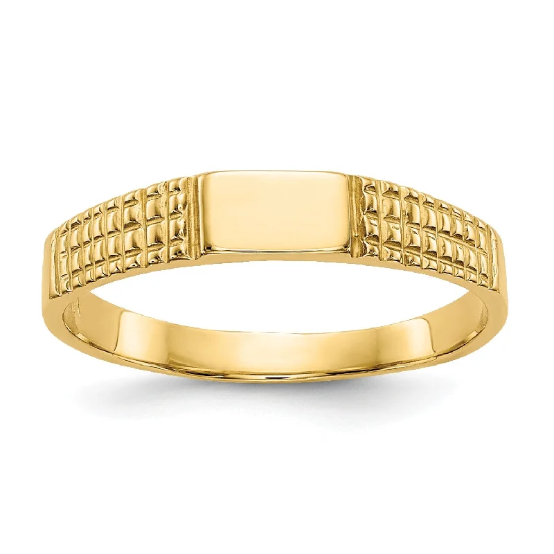 Handmade Pearl Jewelry For Timeless Elegance 14KT Yellow Gold Childrens Signet Ring; Size 3.2 Handmade Pearl Jewelry For Timeless Elegance 14KT Yellow Gold Childrens Signet Ring; Size 3.2
