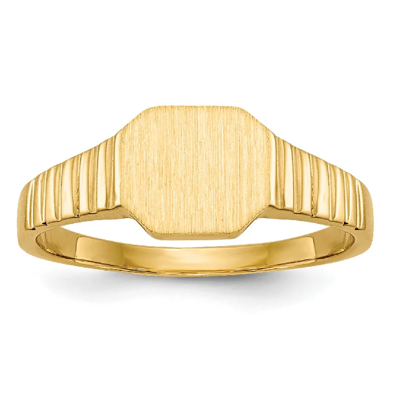 Unique Jewelry Designs Now At Discounted Rates 14KT Yellow Gold Childrens Signet Ring; Size 3.5 Unique Jewelry Designs Now At Discounted Rates 14KT Yellow Gold Childrens Signet Ring; Size 3.5