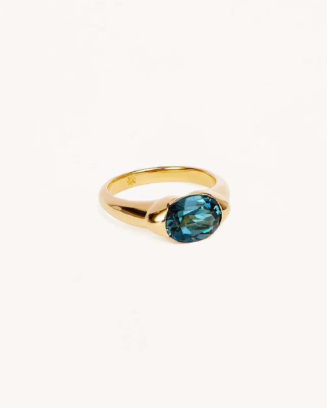 Grab Exquisite Jewelry At The Lowest Prices 18k Gold Vermeil Sacred Jewel Ring - Ocean Grab Exquisite Jewelry At The Lowest Prices 18k Gold Vermeil Sacred Jewel Ring - Ocean