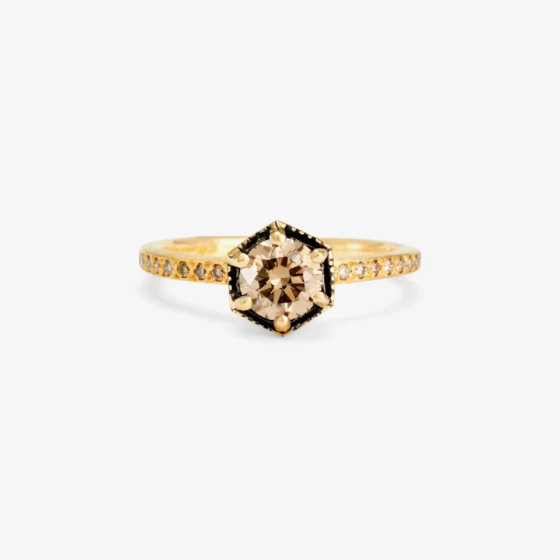 Affordable Luxury Jewelry – Style At A Great Price R9907BR | 5.6mm Brown Diamond Hexagon Pave Ring Affordable Luxury Jewelry – Style At A Great Price R9907BR | 5.6mm Brown Diamond Hexagon Pave Ring