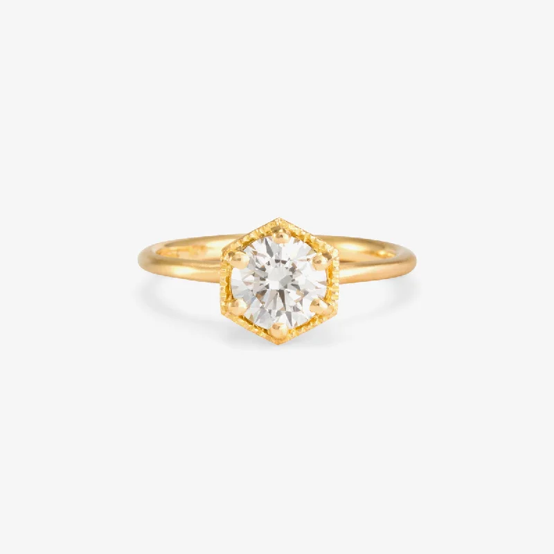 Luxury Jewelry Without The Luxury Price Tag R2208W | 6.5mm White Diamond Hexagon Ring Luxury Jewelry Without The Luxury Price Tag R2208W | 6.5mm White Diamond Hexagon Ring