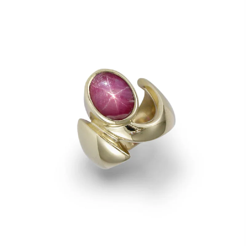 Breathtaking Jewelry, Breathtaking Prices Lab Grown Star Ruby, Yellow Gold