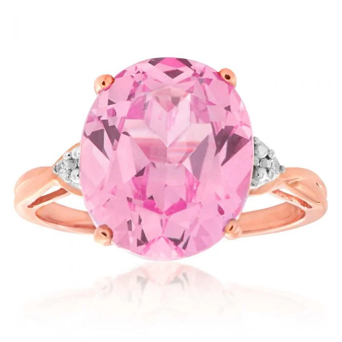 Elegant Jewelry, Affordable Luxury – Shop Now 9ct Rose Gold Created Peach Sapphire & Diamond Oval Ring Elegant Jewelry, Affordable Luxury – Shop Now 9ct Rose Gold Created Peach Sapphire & Diamond Oval Ring
