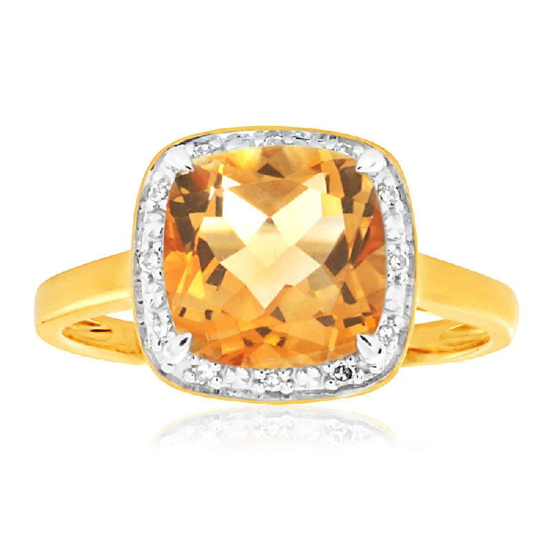 Fashion-Forward Jewelry At Incredible Prices 9ct Yellow Gold 2.00 Carat Citrine and Diamond Ring Fashion-Forward Jewelry At Incredible Prices 9ct Yellow Gold 2.00 Carat Citrine and Diamond Ring