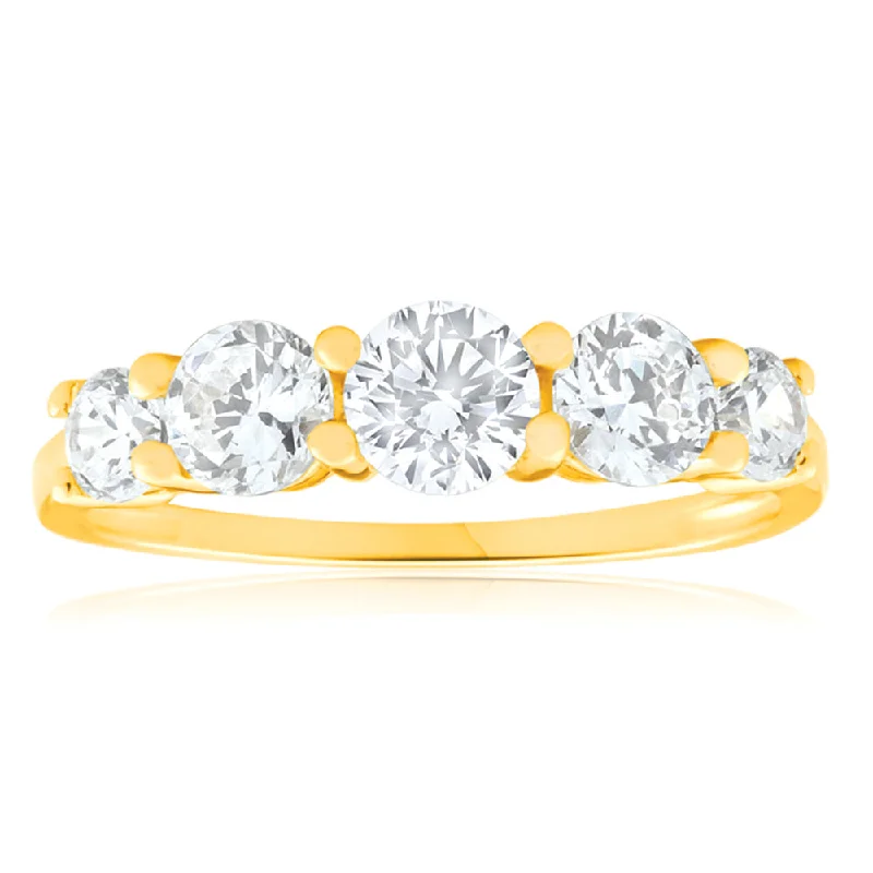Flash Sale On Stunning Jewelry – Don't Miss Out 9ct Yellow Gold Cubic Zirconia 5 Stone Graduated Ring Flash Sale On Stunning Jewelry – Don't Miss Out 9ct Yellow Gold Cubic Zirconia 5 Stone Graduated Ring