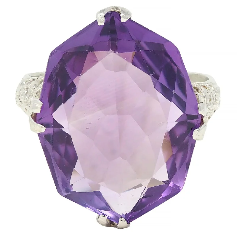 Premium Diamond Jewelry At Once-In-A-Lifetime Discounts Allsopp Bros. Art Deco Amethyst 18 Karat White Gold Vintage Orange Blossom Ring Premium Diamond Jewelry At Once-In-A-Lifetime Discounts Allsopp Bros. Art Deco Amethyst 18 Karat White Gold Vintage Orange Blossom Ring