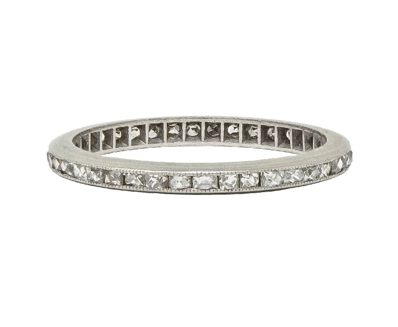 Bestselling Jewelry At Special Promotional Rates Art Deco 0.80 CTW French Cut Diamond Platinum Antique Eternity Wedding Band Ring Bestselling Jewelry At Special Promotional Rates Art Deco 0.80 CTW French Cut Diamond Platinum Antique Eternity Wedding Band Ring