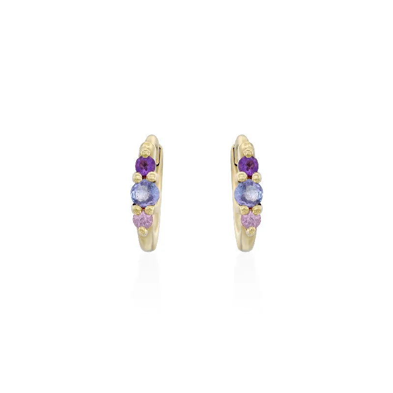Shine In Style – Shop Jewelry Discounts Today Audrey Mini Hoop Earring with purple stones Shine In Style – Shop Jewelry Discounts Today Audrey Mini Hoop Earring with purple stones