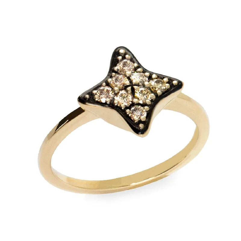 Timeless Elegance Now At Special Discounts Cassiopeia Gold Ring with Cognac Diamonds Timeless Elegance Now At Special Discounts Cassiopeia Gold Ring with Cognac Diamonds
