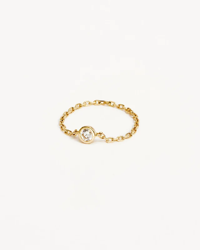 Breathtaking Jewelry, Breathtaking Prices 9k Solid Gold Celestial Lab-Grown Diamond Chain Ring Breathtaking Jewelry, Breathtaking Prices 9k Solid Gold Celestial Lab-Grown Diamond Chain Ring