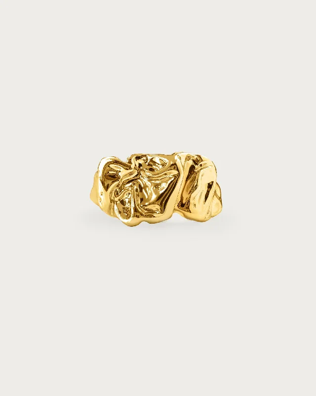 Limited-Time Offer On Premium Jewelry Collections Textured Molten Ring in Gold