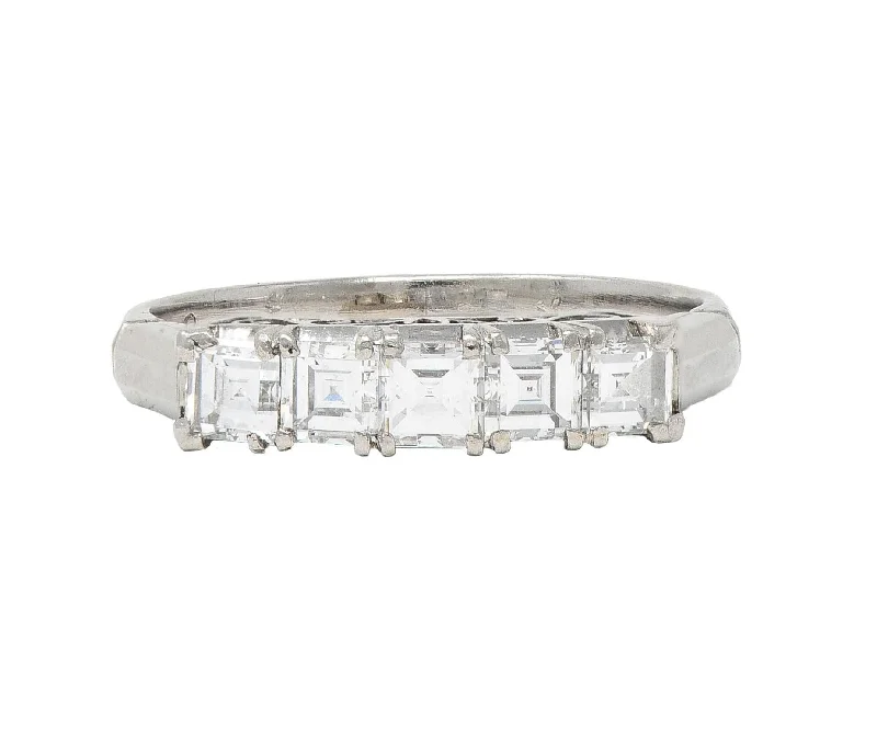Luxury Jewelry Sale – Elegant Styles At Unbeatable Prices Contemporary 0.78 CTW Step Cut Diamond Platinum Five Stone Band Ring Luxury Jewelry Sale – Elegant Styles At Unbeatable Prices Contemporary 0.78 CTW Step Cut Diamond Platinum Five Stone Band Ring