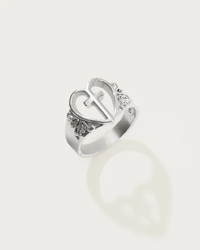 Discover Unique Jewelry With Special Limited-Time Offers Creda Heart Cross Ring in Silver Discover Unique Jewelry With Special Limited-Time Offers Creda Heart Cross Ring in Silver