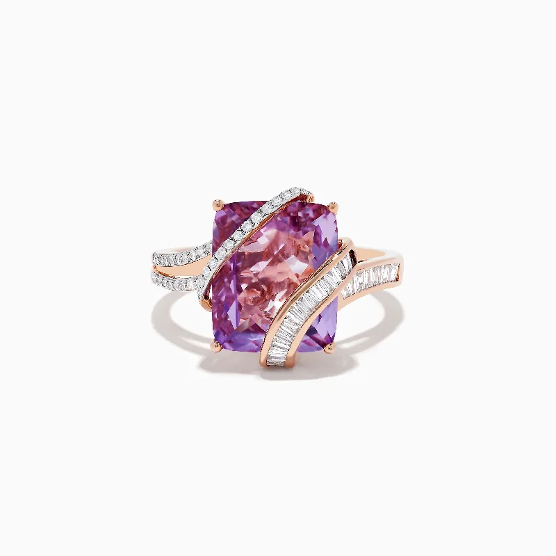 Stunning Statement Jewelry, Unbeatable Discounts 14K Rose Gold Pink Amethyst and Diamond Ring Stunning Statement Jewelry, Unbeatable Discounts 14K Rose Gold Pink Amethyst and Diamond Ring