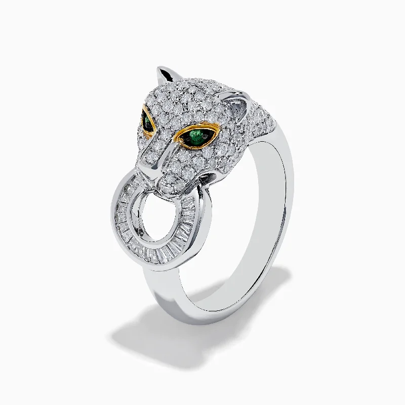 Exclusive Jewelry Sale – Limited-Time Discounts 14k Signature White Gold Diamond & Emerald Panther Ring Exclusive Jewelry Sale – Limited-Time Discounts 14k Signature White Gold Diamond & Emerald Panther Ring