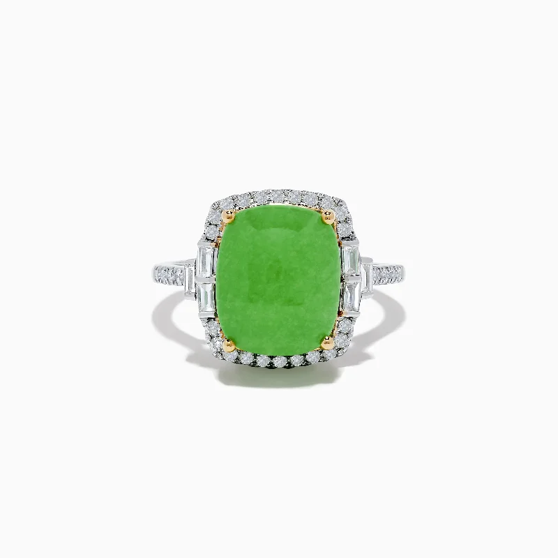 Elegant Jewelry, Exclusive Prices – Shop Now 14K Two-Tone Gold Green Jade and Diamond Ring Elegant Jewelry, Exclusive Prices – Shop Now 14K Two-Tone Gold Green Jade and Diamond Ring