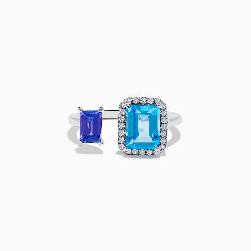 Get Ready To Sparkle – Special Jewelry Discounts 14K White Gold Blue Topaz, Tanzanite, and Diamond Toi Et Moi Ring Get Ready To Sparkle – Special Jewelry Discounts 14K White Gold Blue Topaz, Tanzanite, and Diamond Toi Et Moi Ring