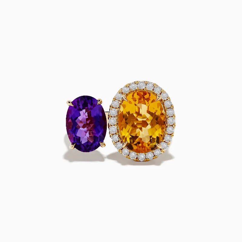 Unmissable Discounts On Timeless Jewelry Pieces 14K Yellow Gold Amethyst and Citrine Diamond Toi Et Moi Ring Unmissable Discounts On Timeless Jewelry Pieces 14K Yellow Gold Amethyst and Citrine Diamond Toi Et Moi Ring