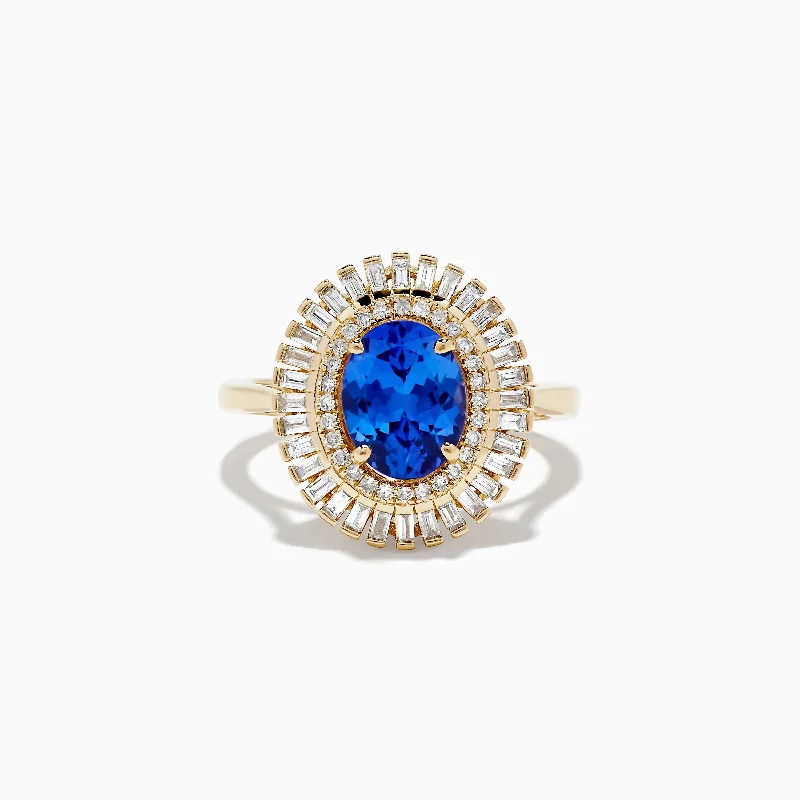 Timeless Elegance At Unbelievable Discounts Nahla Siri 14K Yellow Gold Tanzanite and Diamond Ring Timeless Elegance At Unbelievable Discounts Nahla Siri 14K Yellow Gold Tanzanite and Diamond Ring