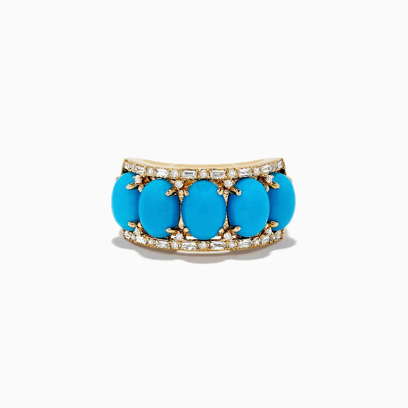 Upgrade Your Jewelry Collection For Less 14K Yellow Gold Turqoise and Diamond Ring Upgrade Your Jewelry Collection For Less 14K Yellow Gold Turqoise and Diamond Ring