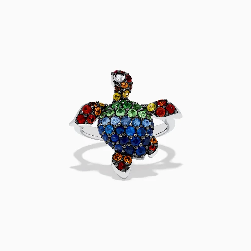 Huge Markdowns On Premium Jewelry Styles 925 Seaside Sterling Silver Mutli Sapphires Turtle Ring Huge Markdowns On Premium Jewelry Styles 925 Seaside Sterling Silver Mutli Sapphires Turtle Ring