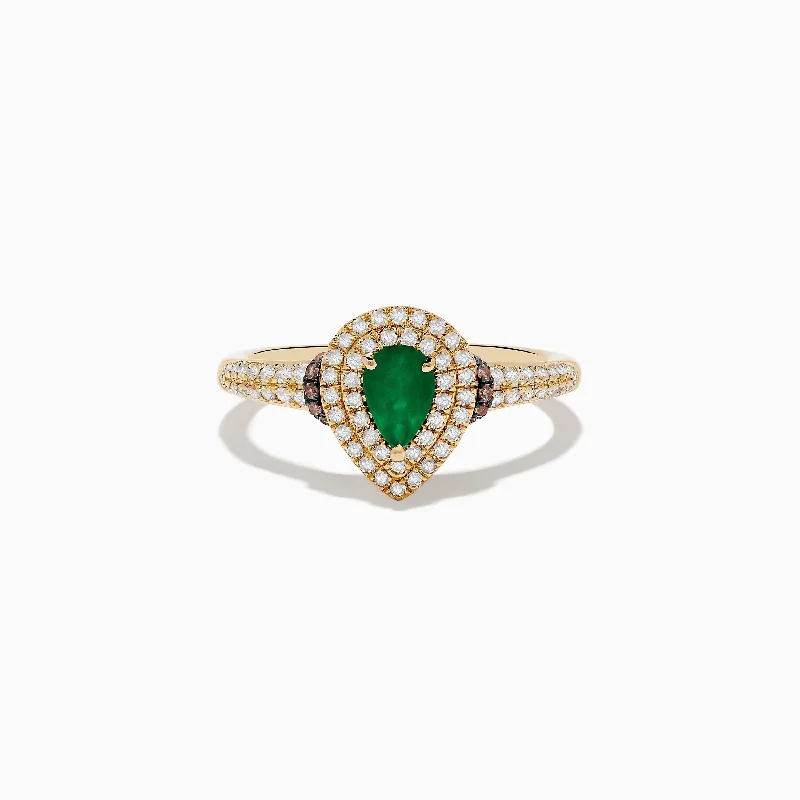 Bestselling Jewelry Now On Sale – Elevate Your Look Brasilica 14K Yellow Gold Emerald, White and Espresso Diamond Ring Bestselling Jewelry Now On Sale – Elevate Your Look Brasilica 14K Yellow Gold Emerald, White and Espresso Diamond Ring
