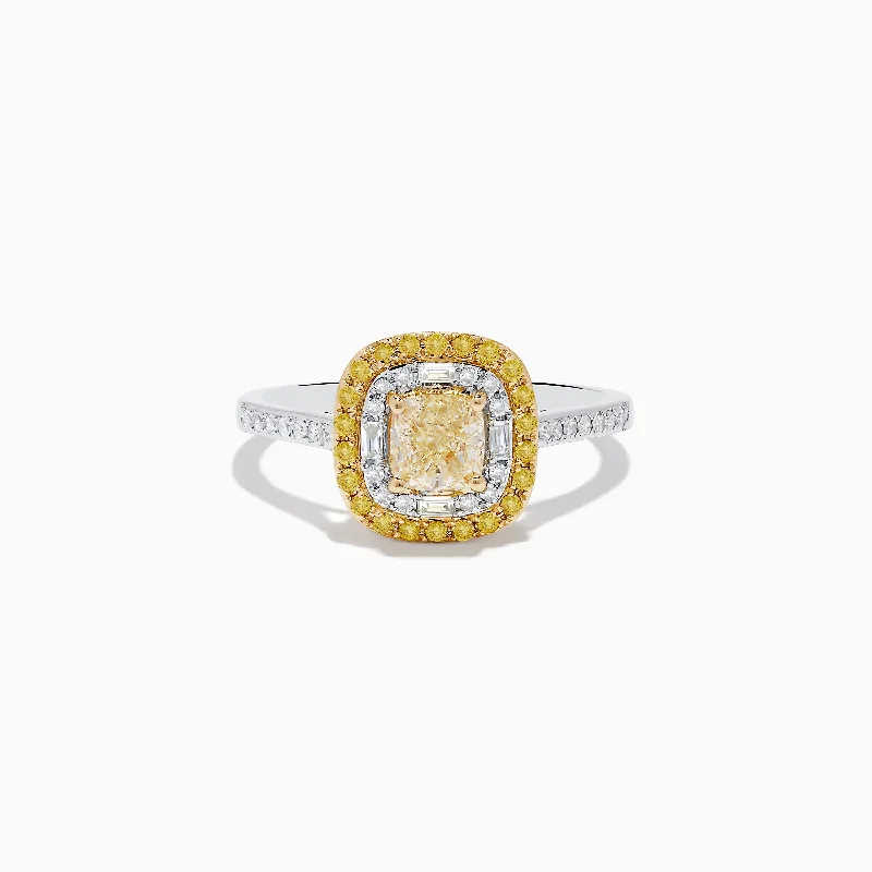 Fashion-Forward Geometric Jewelry For Contemporary Style Canare 14K Two-Tone Gold Yellow and White Diamond Ring Fashion-Forward Geometric Jewelry For Contemporary Style Canare 14K Two-Tone Gold Yellow and White Diamond Ring