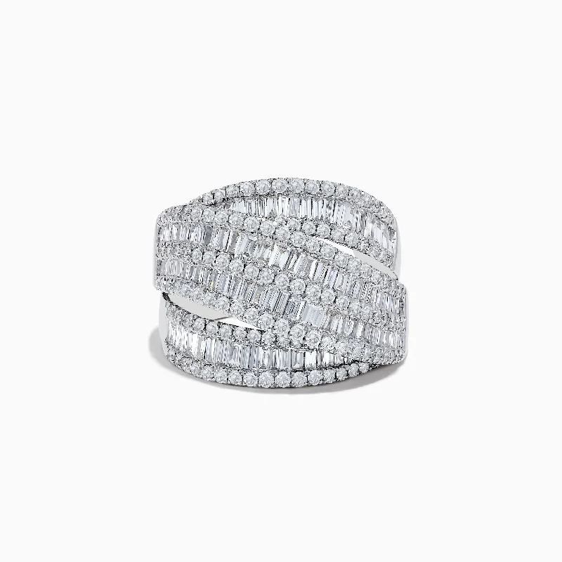 High-Quality Gemstone Jewelry For Special Occasions Classique 14K White Gold Diamond Crossover Ring High-Quality Gemstone Jewelry For Special Occasions Classique 14K White Gold Diamond Crossover Ring