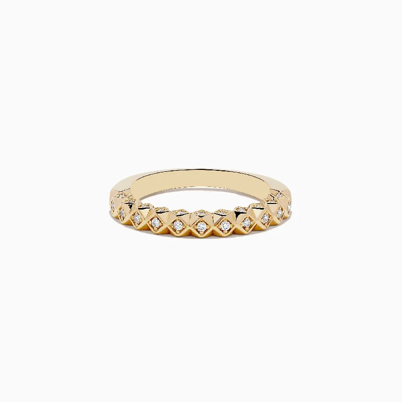 Luxury Jewelry Without The Luxury Price Tag D'oro 14K Yellow Gold Geometric Diamond Band 0.19 TCW Luxury Jewelry Without The Luxury Price Tag D'oro 14K Yellow Gold Geometric Diamond Band 0.19 TCW