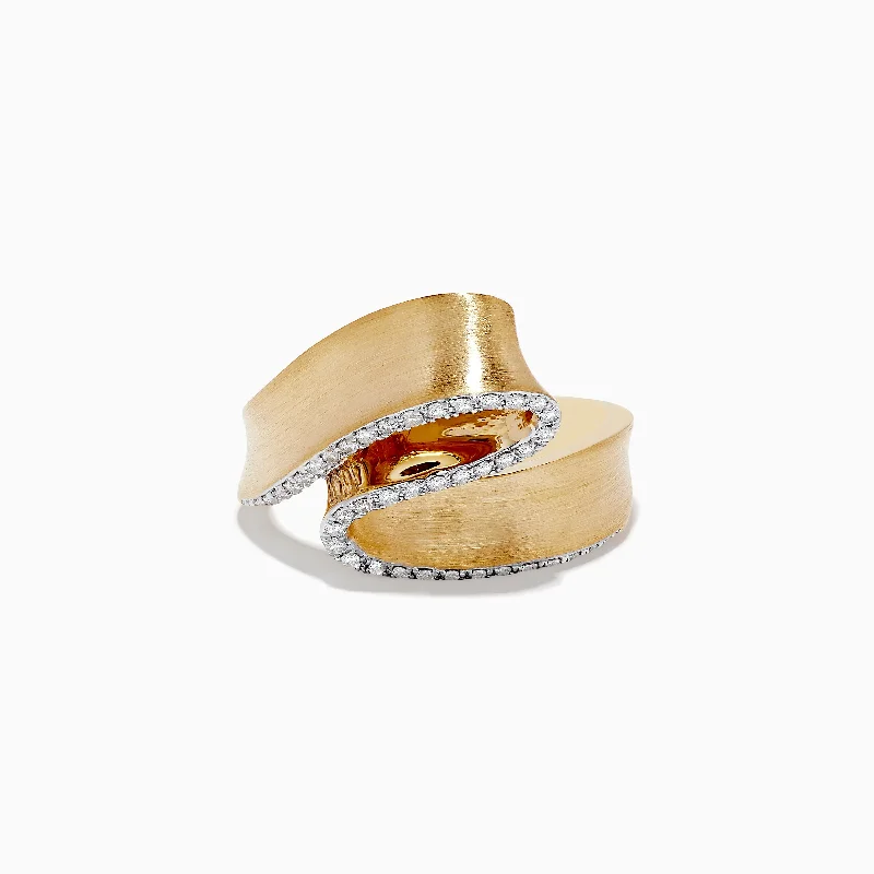 Shop Fine Jewelry With Exclusive Savings D'oro 14K Yellow Gold Diamond Ribbon Ring 0.26 TCW Shop Fine Jewelry With Exclusive Savings D'oro 14K Yellow Gold Diamond Ribbon Ring 0.26 TCW