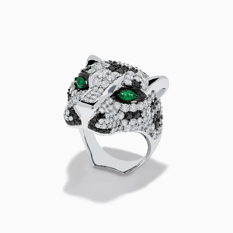 Grab Your Dream Jewelry At The Lowest Prices Signature Panther Head 14K White Gold Diamond & Emerald Ring Grab Your Dream Jewelry At The Lowest Prices Signature Panther Head 14K White Gold Diamond & Emerald Ring