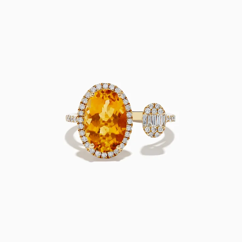 Customized Silver Jewelry For Unique Style Sunset 14K Yellow Gold Citrine and Diamond Ring Customized Silver Jewelry For Unique Style Sunset 14K Yellow Gold Citrine and Diamond Ring
