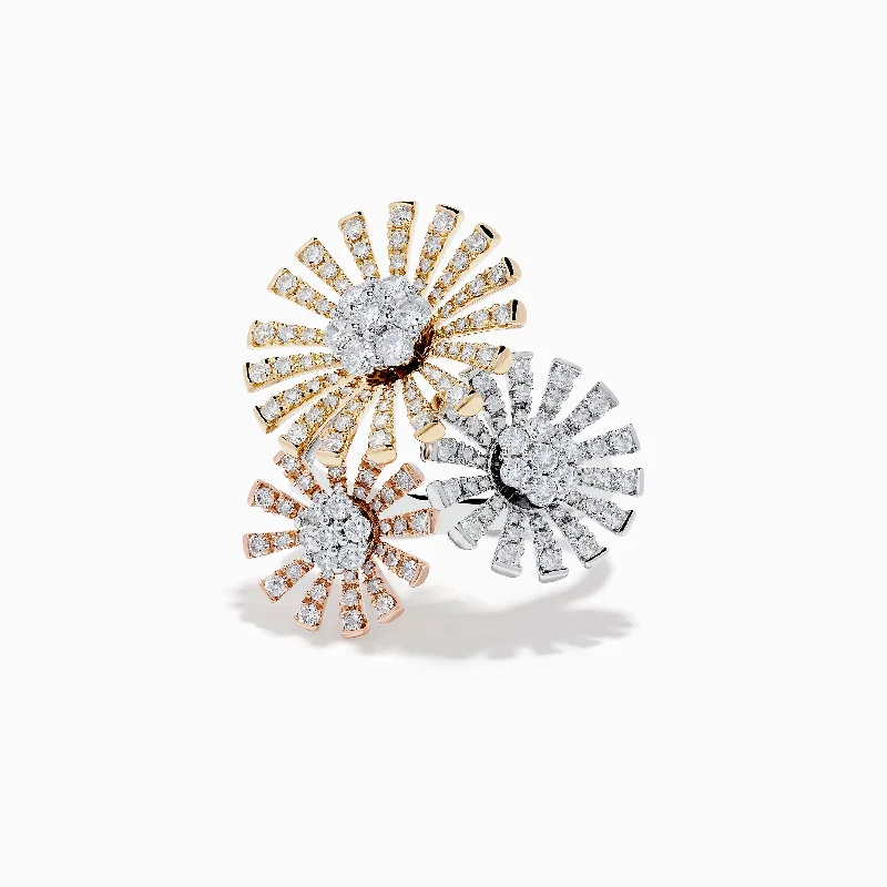 Elevate Your Outfit With Discounted Statement Jewelry Trio 14K Diamond Flower Ring 1.59 TCW Elevate Your Outfit With Discounted Statement Jewelry Trio 14K Diamond Flower Ring 1.59 TCW