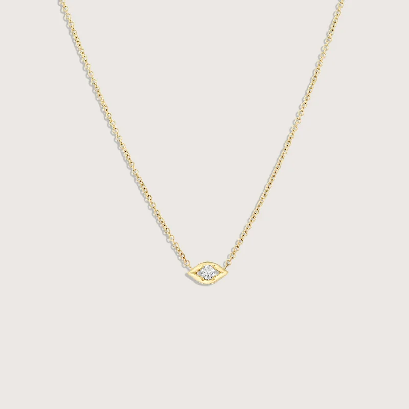 Grab Your Favorite Jewelry At The Lowest Prices Evil Eye floating Gold Necklace white Diamond