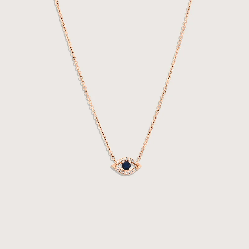 Must-Have Jewelry At Unbelievable Discounts Evil Eye floating Gold Necklace Sapphire and Diamonds Must-Have Jewelry At Unbelievable Discounts Evil Eye floating Gold Necklace Sapphire and Diamonds