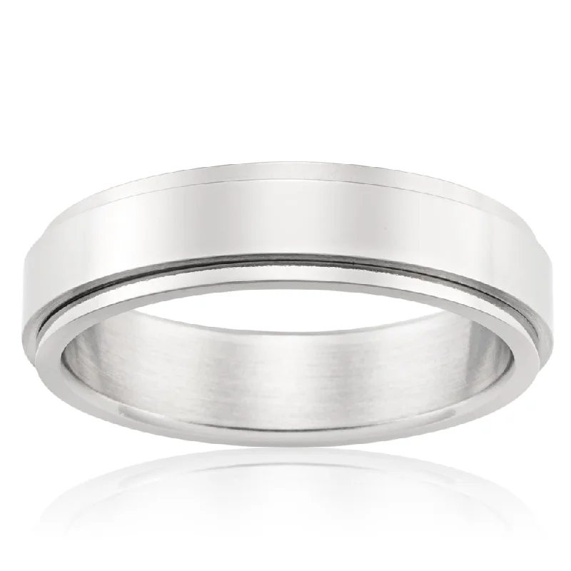 Luxury Meets Affordability – Jewelry Sale Now Live Forte Polished Stainless Steel 6mm Gents Ring with Spinning Centre Luxury Meets Affordability – Jewelry Sale Now Live Forte Polished Stainless Steel 6mm Gents Ring with Spinning Centre