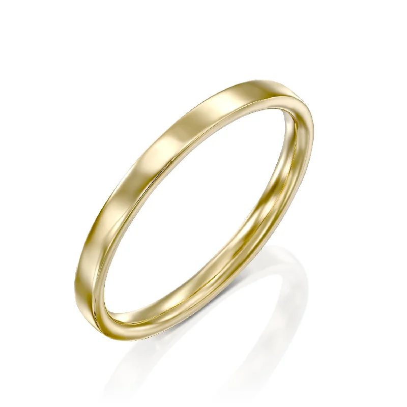 Bohemian-Inspired Jewelry For Free-Spirited Fashion Frankie Gold Wedding Band - 2mm Bohemian-Inspired Jewelry For Free-Spirited Fashion Frankie Gold Wedding Band - 2mm
