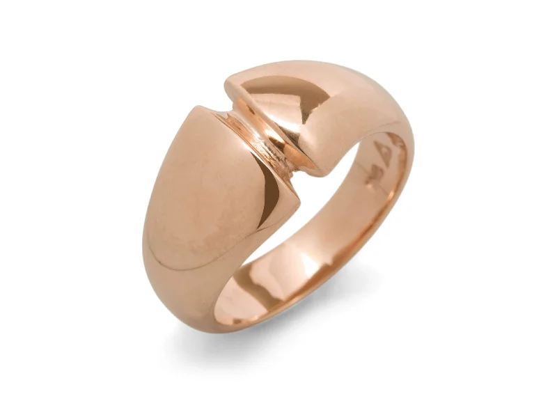 Bohemian-Inspired Jewelry For Free-Spirited Fashion JW6 Dome Ring, Red Gold