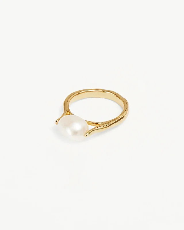 Exclusive Jewelry Sale Event – Shop Now 18k Gold Vermeil Harmony Pearl Ring