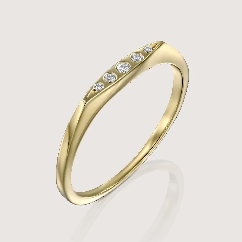 Handmade Pearl Jewelry For Timeless Elegance Jackie Gold Ring Five Diamonds
