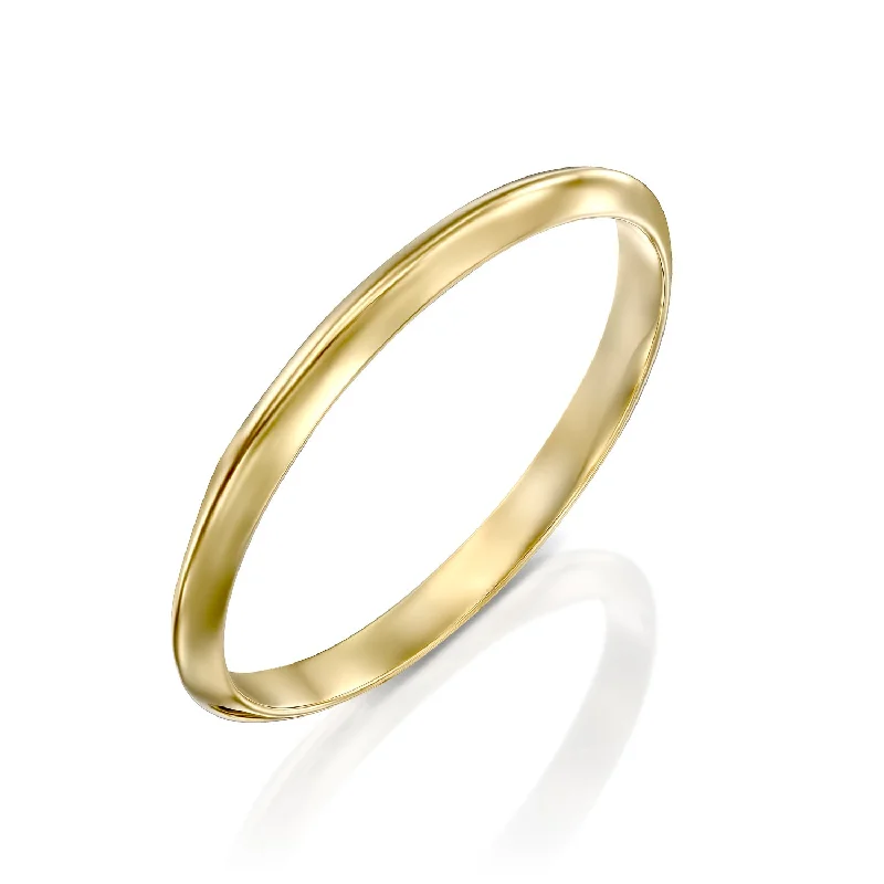 Romantic Heart-Shaped Jewelry For Special Gifts Jodie Gold Wedding Band - 2mm