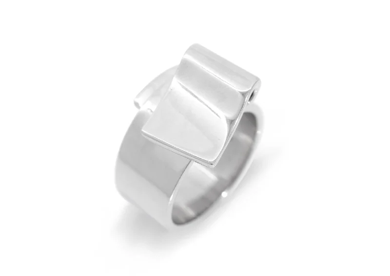 Affordable Glamour – Premium Jewelry At Special Prices JW702 Folded Ring, Silver
