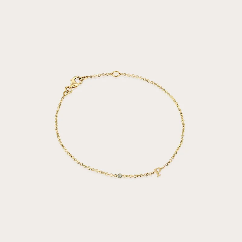 Premium Jewelry Now Available At Special Discounts Letter & diamond gold bracelet