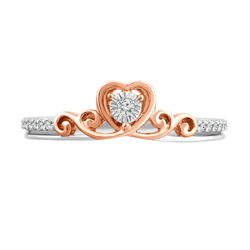 Modern Statement Jewelry For Bold Styling LoveSong 1/10 CTW Diamond Heart Promise Ring in Rose Gold Plated Sterling Silver Modern Statement Jewelry For Bold Styling LoveSong 1/10 CTW Diamond Heart Promise Ring in Rose Gold Plated Sterling Silver